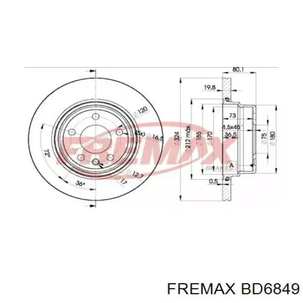 bd-6849 Fremax диск тормозной задний