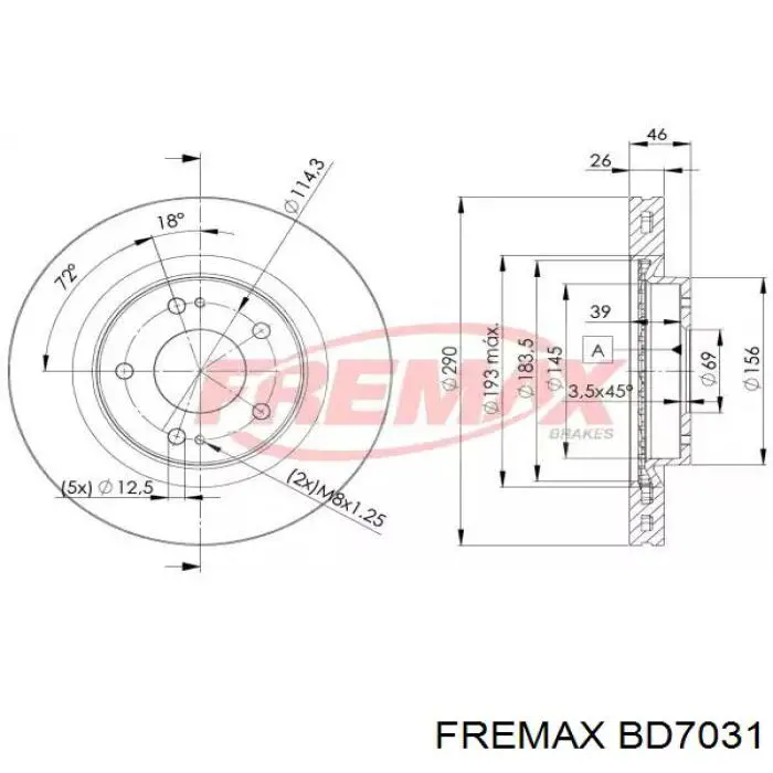 Передние тормозные диски BD7031 Fremax