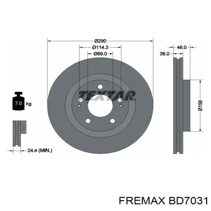 Купить BD7031 Fremax Ротор тормозной
