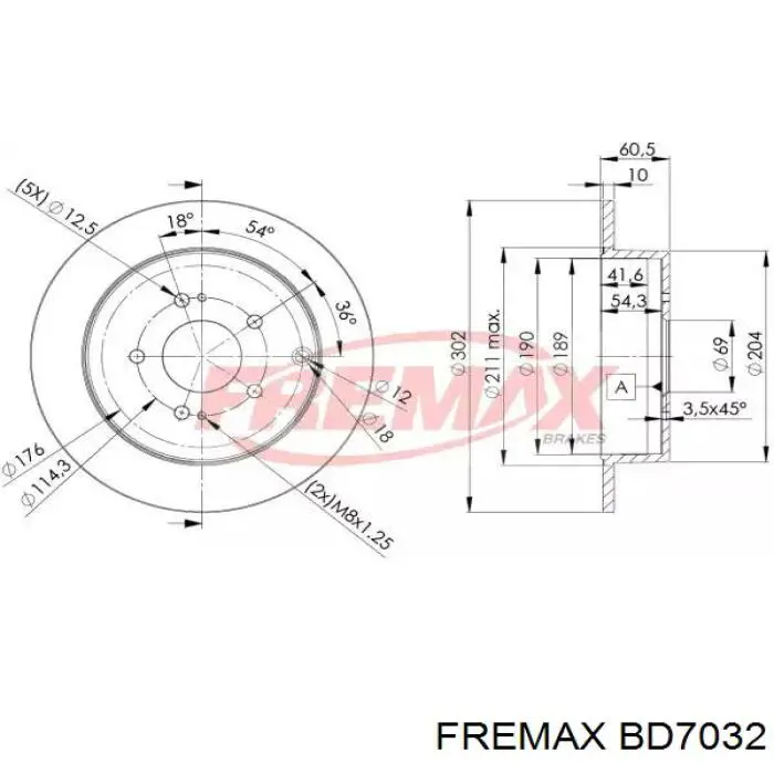 Тормозные диски BD7032 Fremax