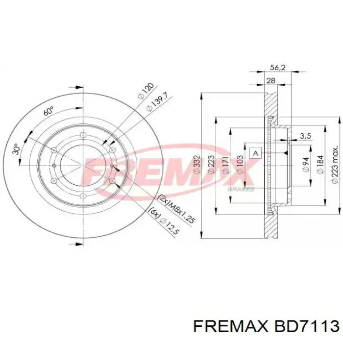 Передние тормозные диски BD7113 Fremax