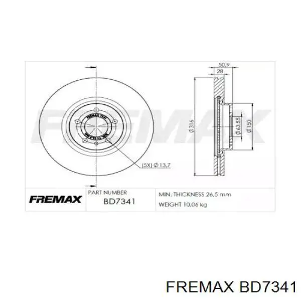 Передние тормозные диски 563278JC Jurid/Bendix