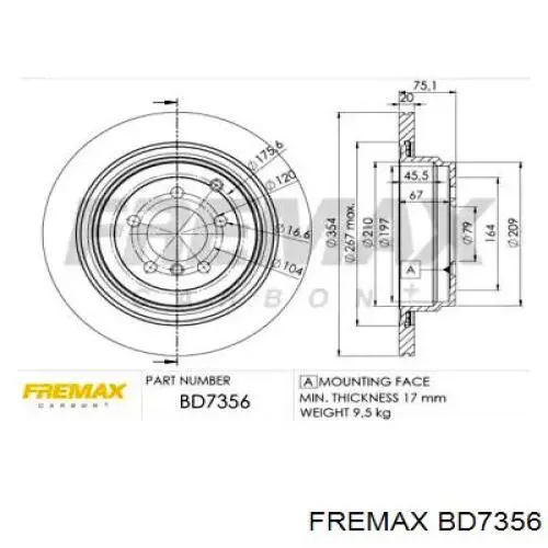 BD7356 Fremax тормозные диски