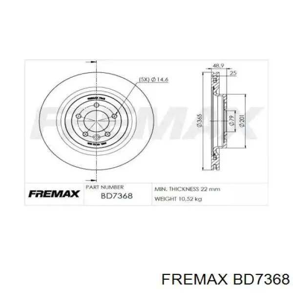 Тормозные диски BD7368 Fremax