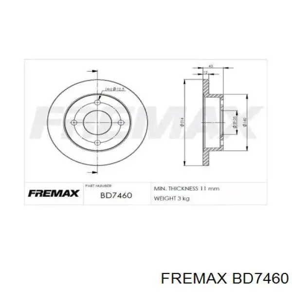 BD-7460 Fremax тормозные диски