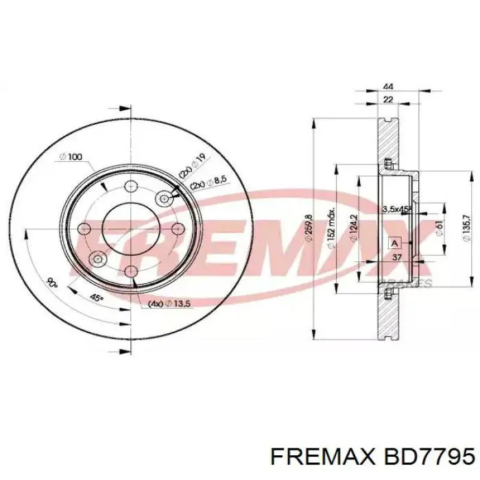 Передние тормозные диски BD7795 Fremax