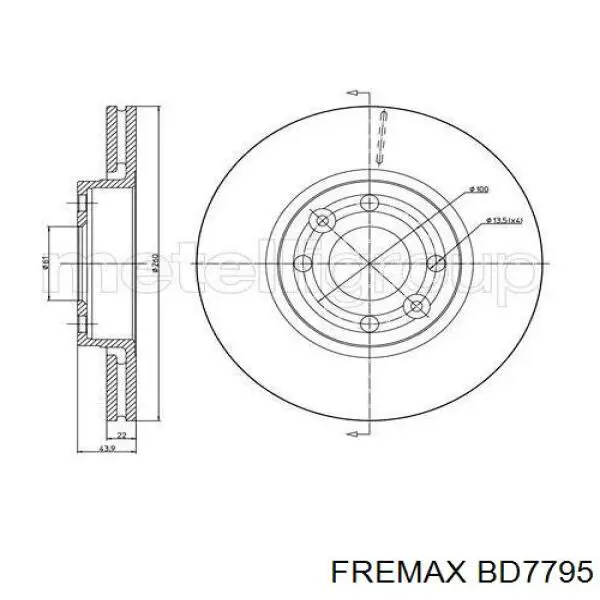 Купить BD7795 Fremax Ротор тормозной