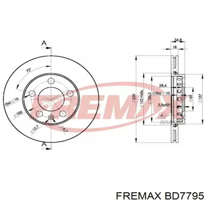 Передние тормозные диски BD7795 Fremax