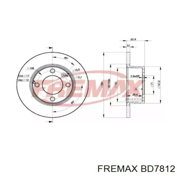 Тормозные диски BD7812 Fremax