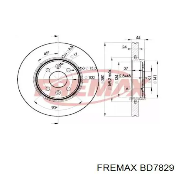 Передние тормозные диски BD7829 Fremax