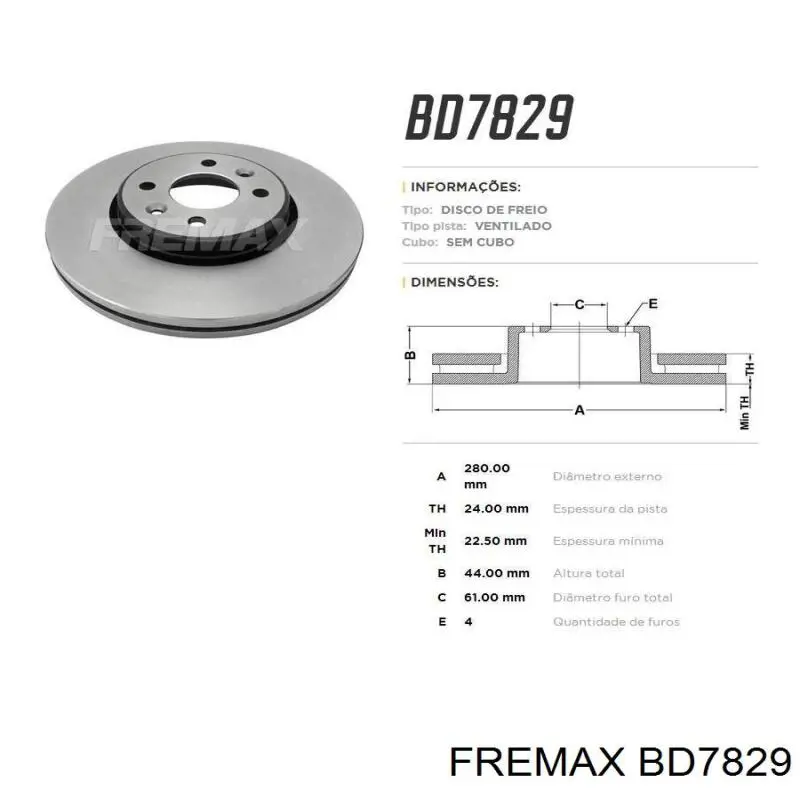 Передние тормозные диски BD7829 Fremax
