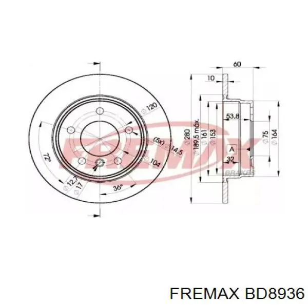BD8936 Fremax тормозные диски