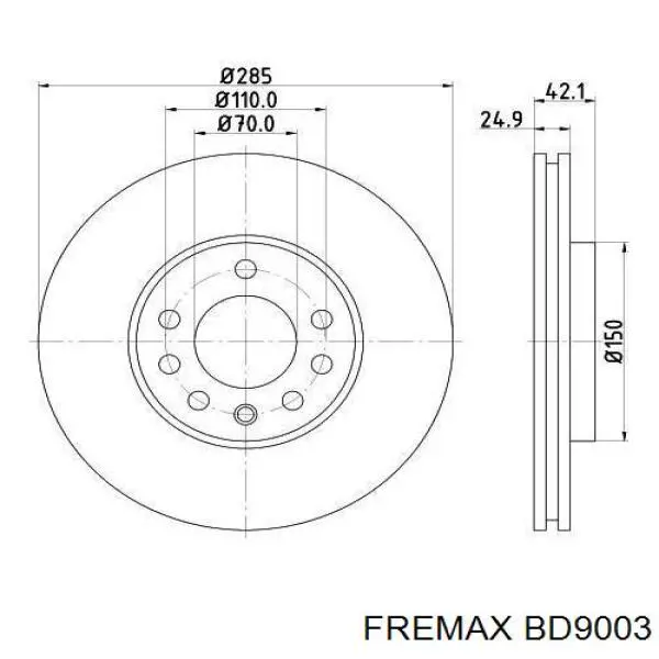 Передние тормозные диски BD9003 Fremax