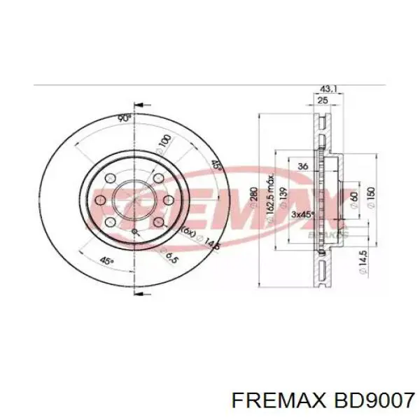 BD9007 Fremax тормозные диски