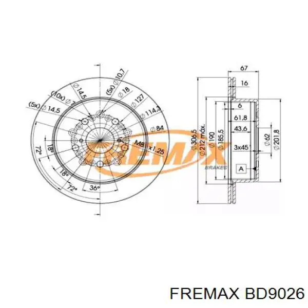 Тормозные диски BD9026 Fremax