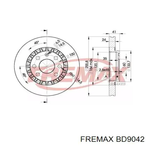 BD9042 Fremax диск тормозной передний