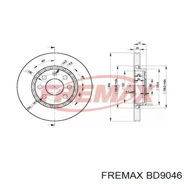 Тормоз дисковый передний Fremax BD9046 цена, от 24.07 USD