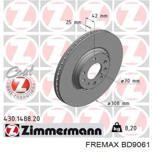 Передние тормозные диски BD9061 Fremax