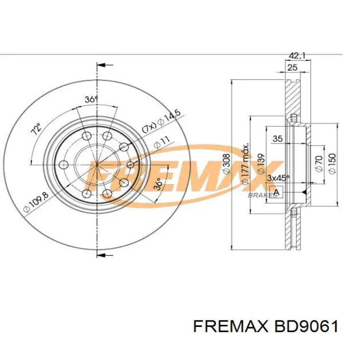 Купить BD9061 Fremax Ротор тормозной