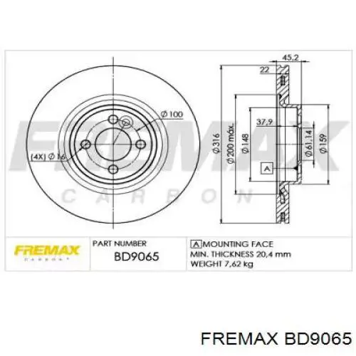 Передние тормозные диски BD9065 Fremax