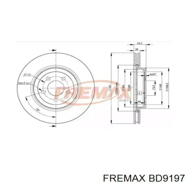 Передние тормозные диски BD9197 Fremax