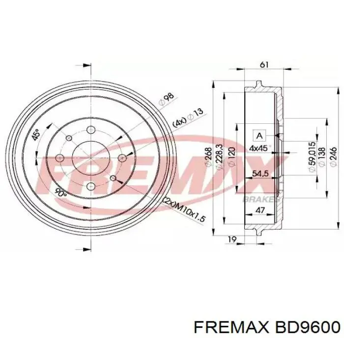 Тормозной барабан BD9600 Fremax