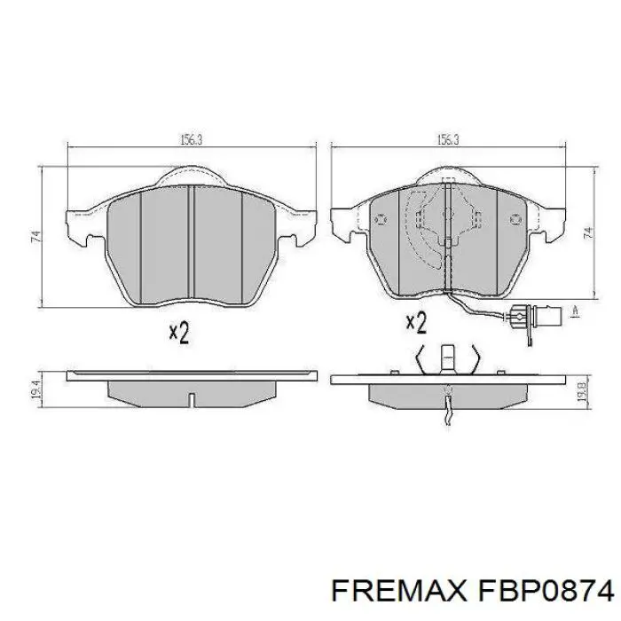 FBP-0874 Fremax колодки тормозные передние дисковые