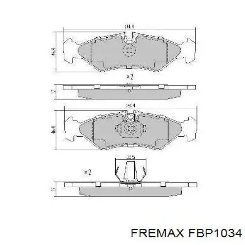 Задние тормозные колодки FBP1034 Fremax