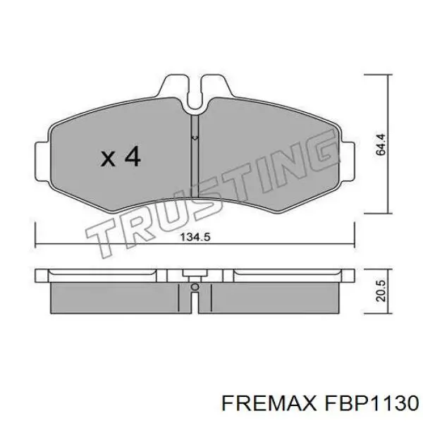 Передние тормозные колодки FBP1130 Fremax