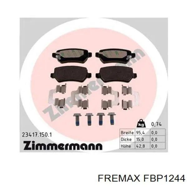 Задние дисковые колодки Fremax FBP1244