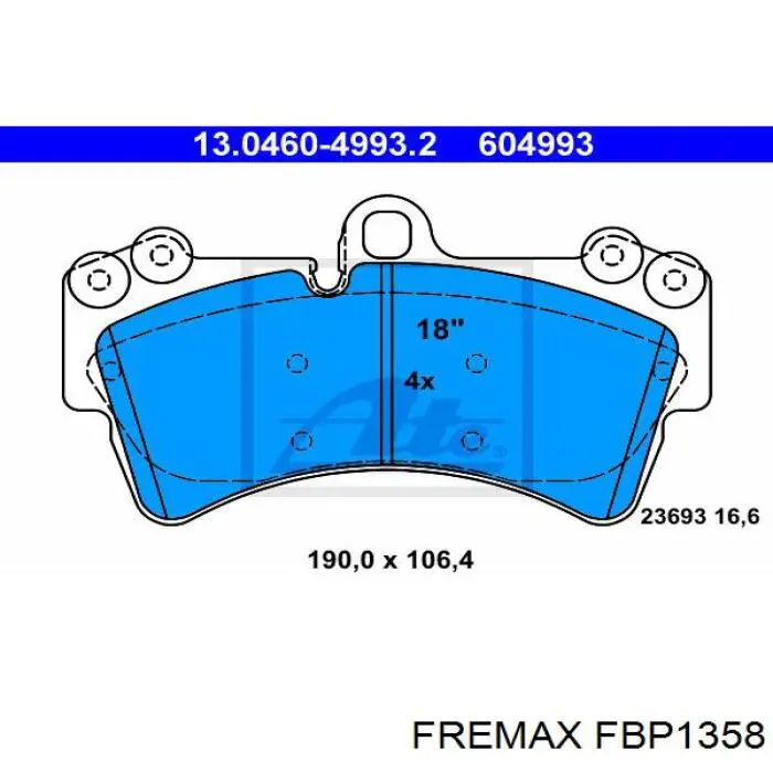Купить FBP1358 Fremax Колодки тормозные