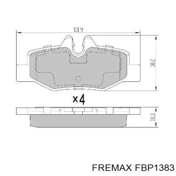 Задние тормозные колодки FBP1383 Fremax