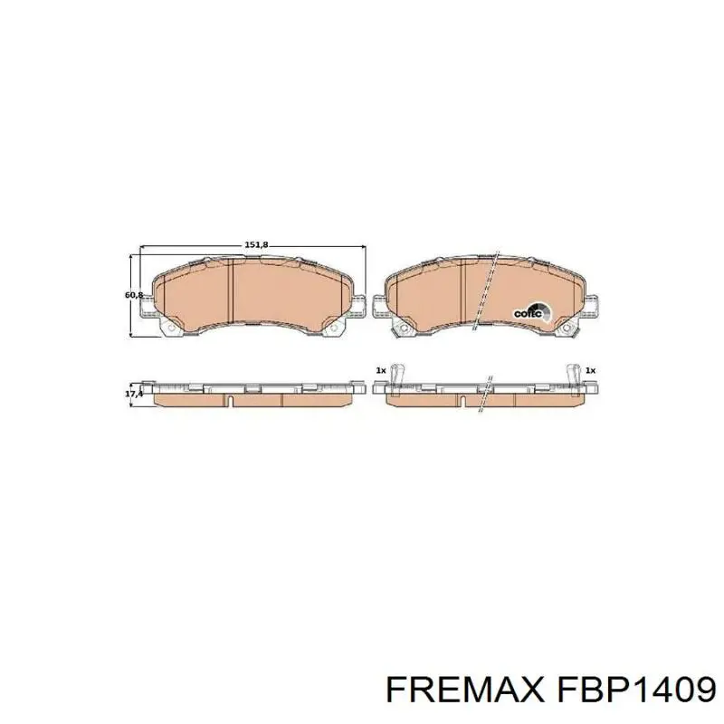 Колодки дисковые  Fremax FBP1409 цена, от 19.58 USD