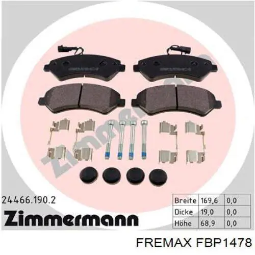 Передние тормозные колодки FBP1478 Fremax