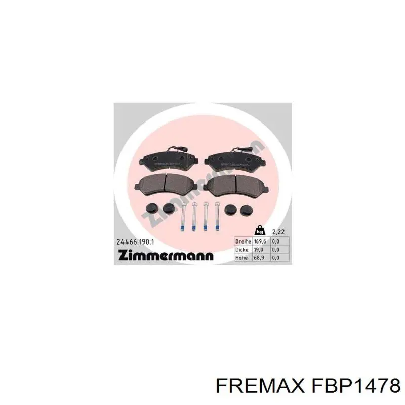 Передние тормозные колодки FBP1478 Fremax