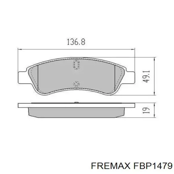 FBP1479 Fremax колодки тормозные задние дисковые