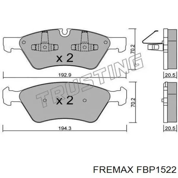 FBP1522 Fremax колодки тормозные передние дисковые