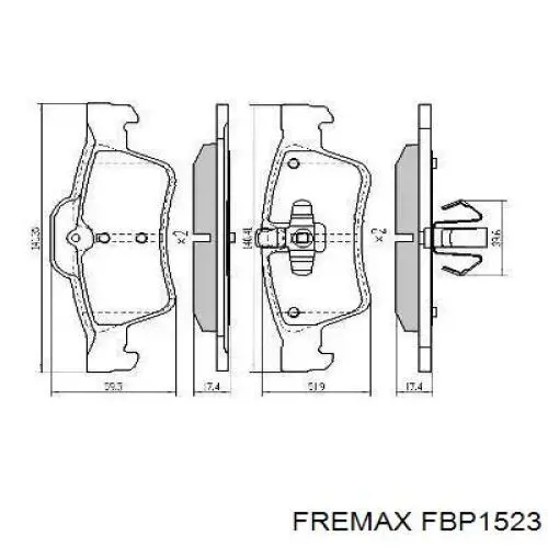 FBP1523 Fremax Колодки тормозные дисковые комплект