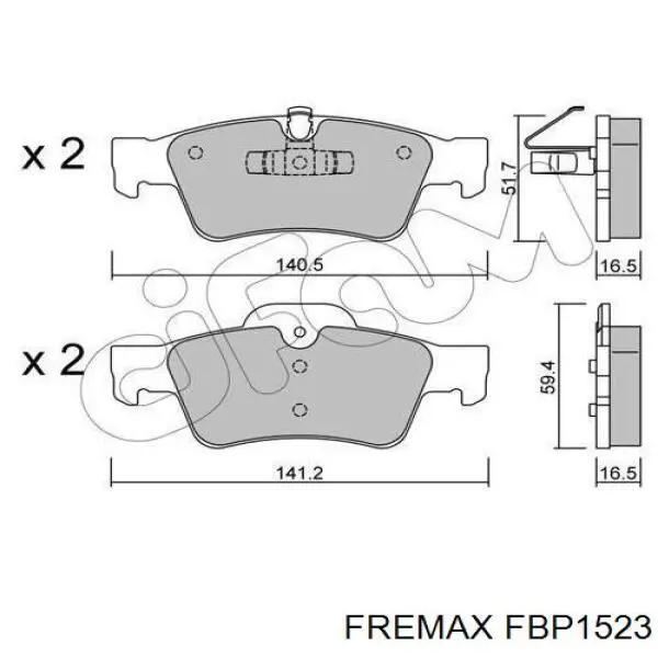 Задние тормозные колодки FBP1523 Fremax