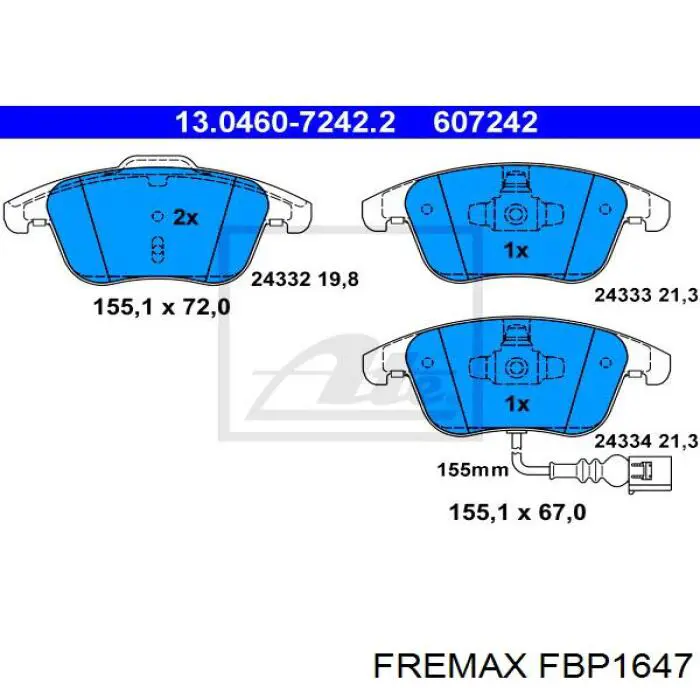 FBP1647 Fremax Колодки передние