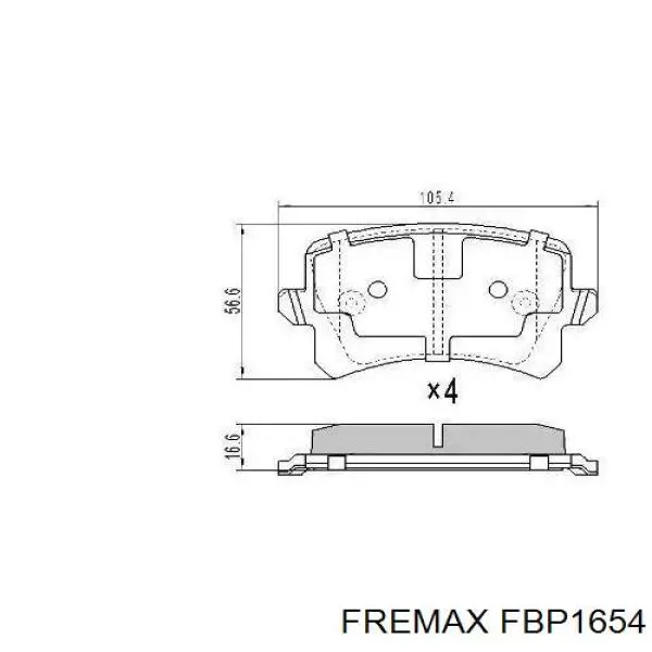 FBP1654 Fremax колодки тормозные задние дисковые