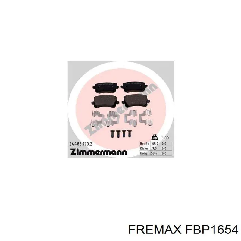 FBP1654 Fremax Колодки тормозные дисковые комплект
