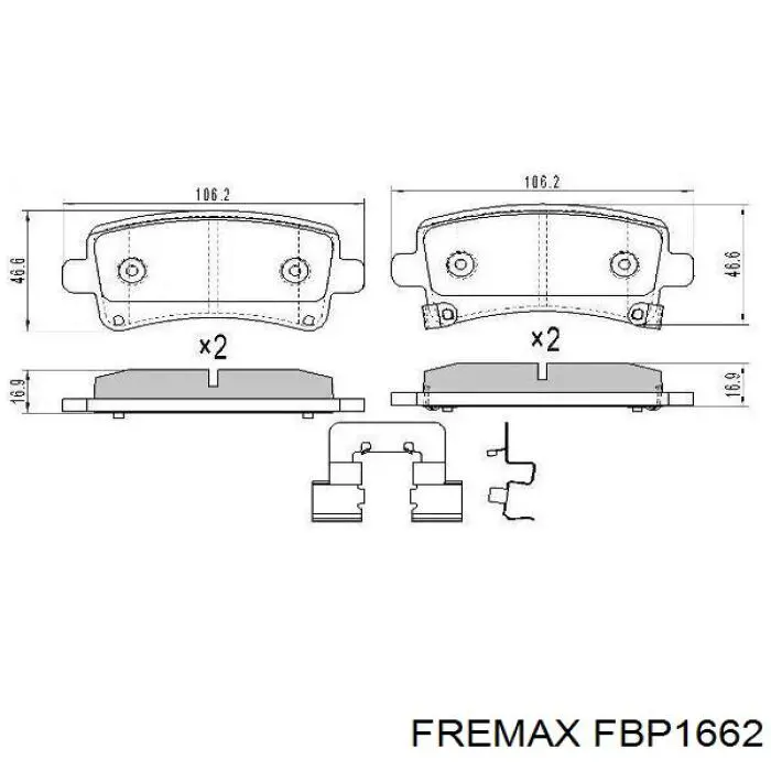 FBP1662 Fremax Колодки тормозные дисковые комплект