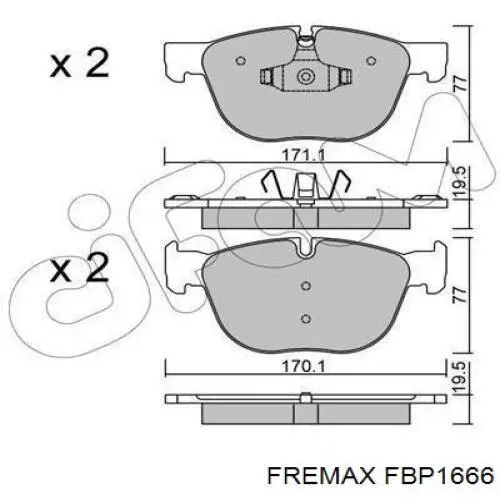 Купить FBP1666 Fremax Колодки тормозные
