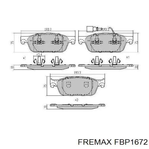 Передние тормозные колодки FBP1672 Fremax