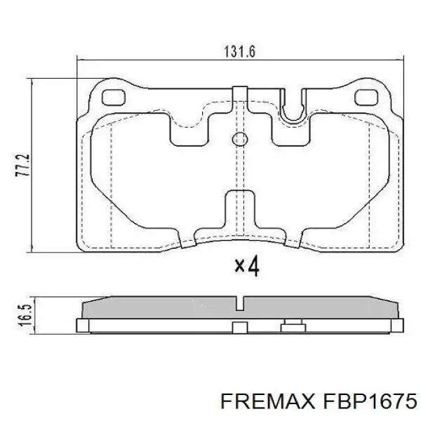 Передние тормозные колодки FBP1675 Fremax