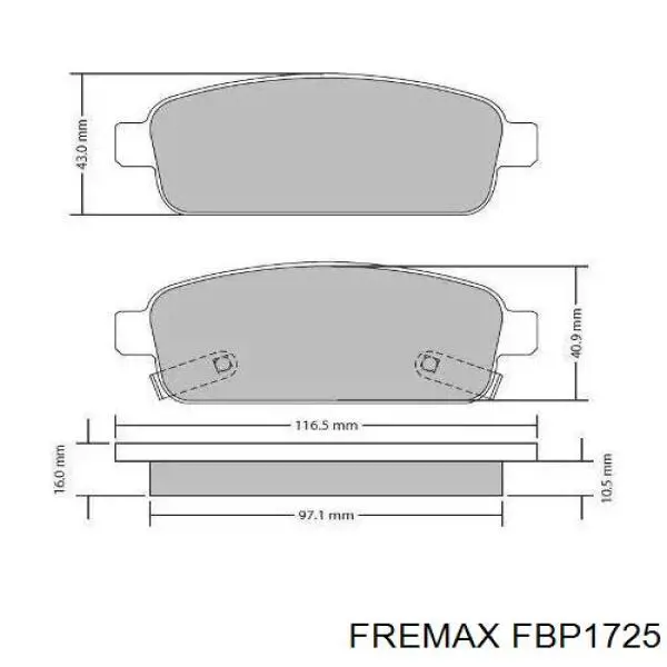 Колодки дисковые  Fremax FBP1725 цена, от 17.31 USD