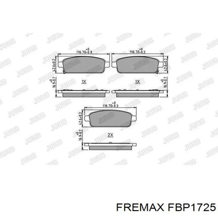 Задние тормозные колодки FBP1725 Fremax