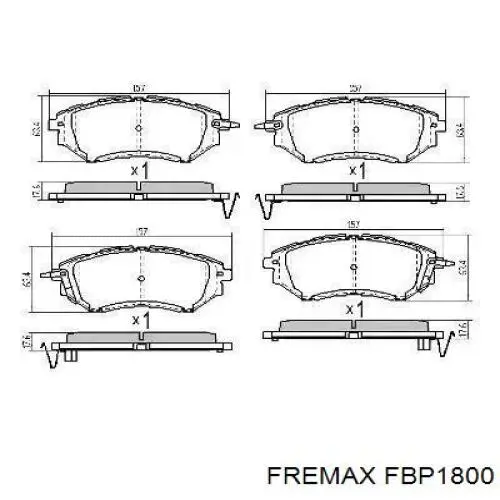 Передние тормозные колодки FBP1800 Fremax