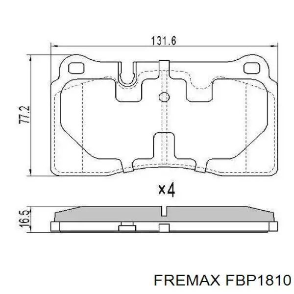 Передние тормозные колодки FBP1810 Fremax